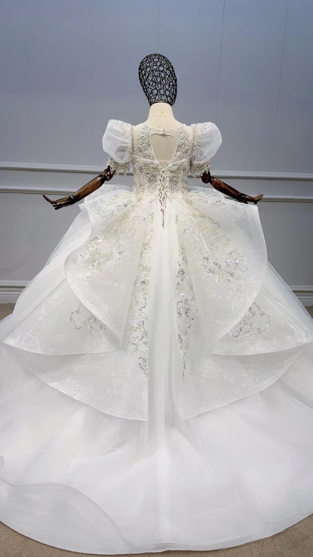 Vintage Ball Gown Pageant Dresses for Kids GL1093-Pageant Dresses for Kids 2025 -Viniodress-Ivory-Custom Size-