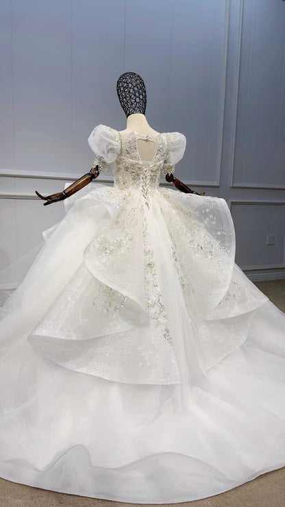 Vintage Ball Gown Pageant Dresses for Kids GL1093-Pageant Dresses for Kids 2025 -Viniodress-Ivory-Custom Size-