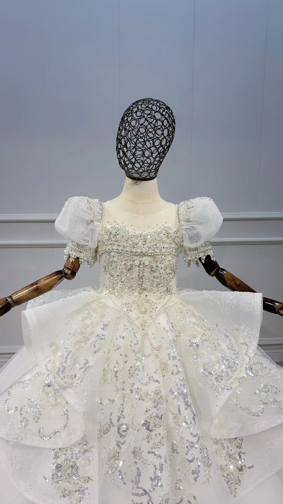 Vintage Ball Gown Pageant Dresses for Kids GL1093-Pageant Dresses for Kids 2025 -Viniodress-Ivory-Custom Size-