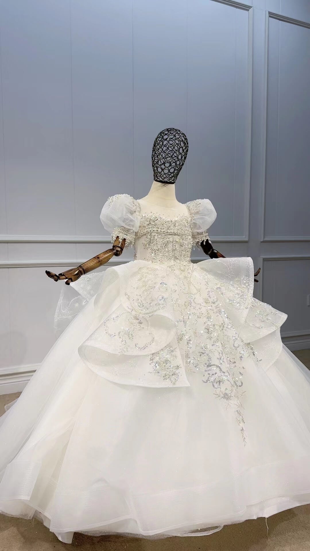 Vintage Ball Gown Pageant Dresses for Kids GL1093-Pageant Dresses for Kids 2025 -Viniodress-Ivory-Custom Size-