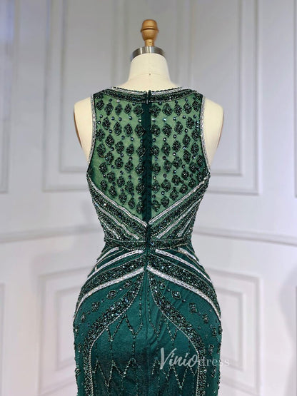 Vintage Beaded Mermaid Feather Prom Dresses 1920s Evening Dress 20065-Evening Dresses 2025 -Viniodress-As Picture-US 2-