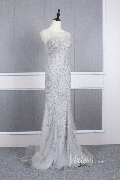 Vintage Beaded Prom Dress Sheath Pageant Fromal Dress FD2818-Evening Dresses 2025 -Viniodress-Red-US 2-