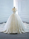 Vintage Beaded Sparkly Lace Weding Dresses Ball Gowns 66641
