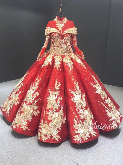Vintage Black Wedding Dress FD1109 Off Shoulder Long Sleeves-Quinceanera Dresses 2025 -Viniodress-Red-Custom Size-