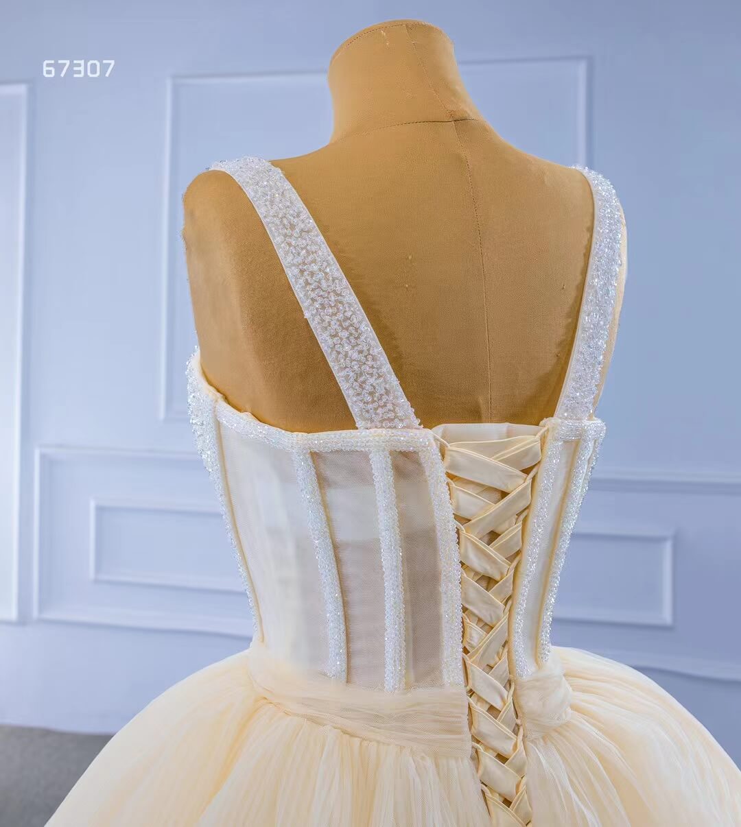 Vintage Champagne Tea length Prom Dresses Layered Tulle Formal Dress 67307-prom dresses 2025 -Viniodress-Champagne-Custom Size-