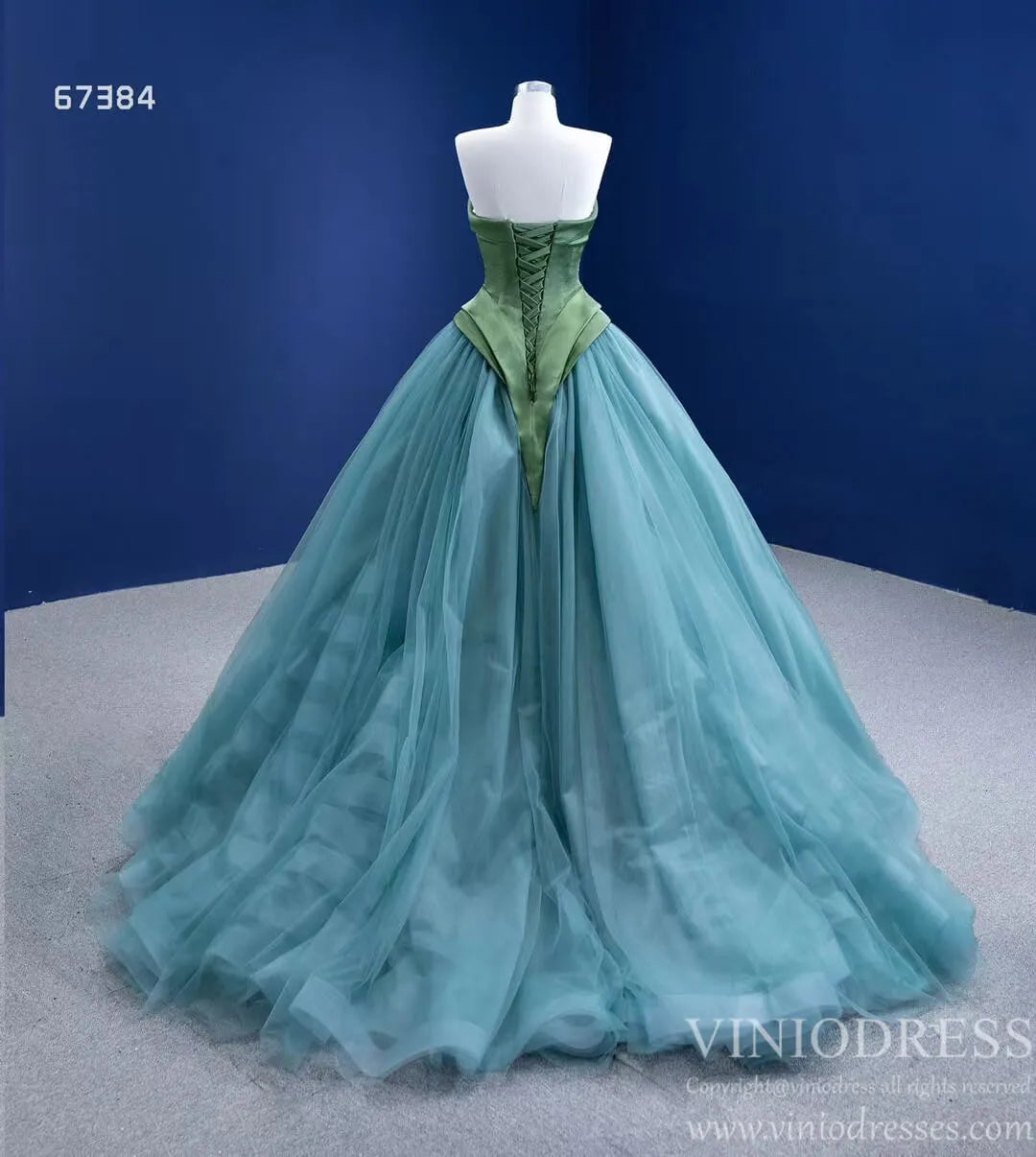 Vintage Corset Dress Strapless Green Tulle Trumpet Ball Gown viniodres Viniodress Vintage Corset Dress Strapless Green Tulle Trumpet Ball Gown viniodres Viniodress