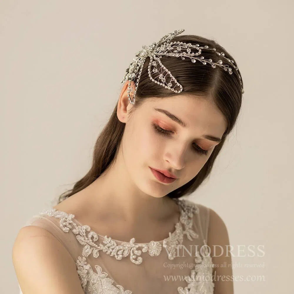 Vintage Crystal Beaded Hair Vine for Bride AC1100-Headpieces 2025 -Viniodress-Headband-