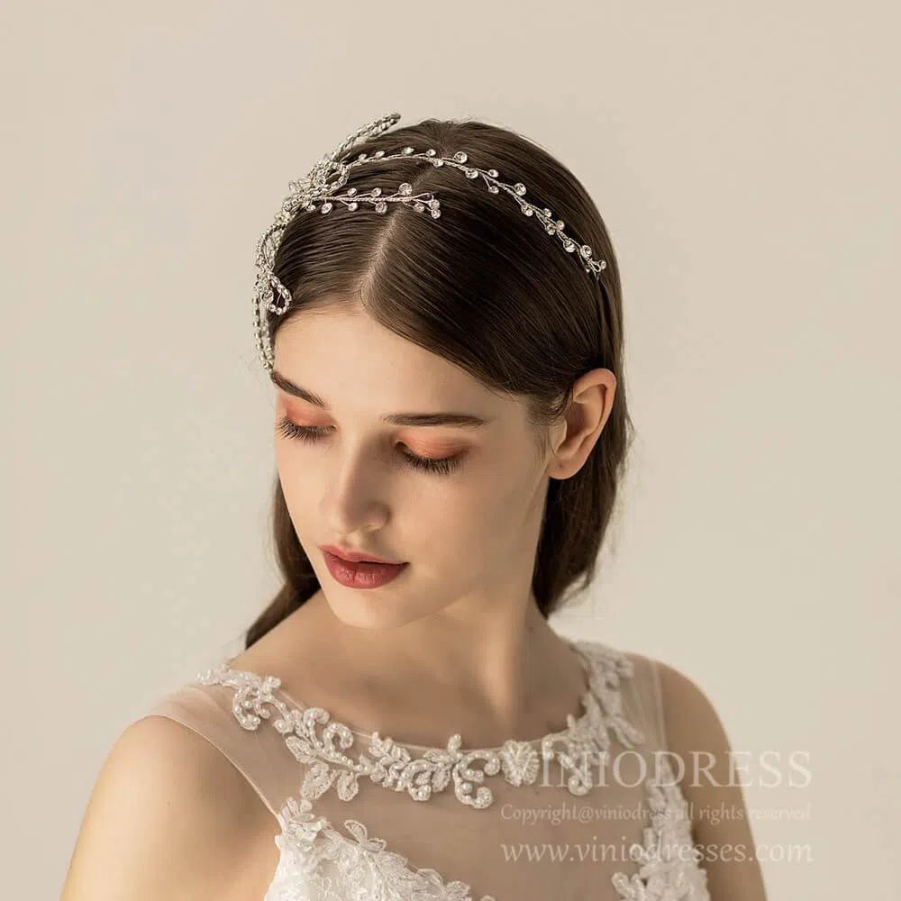Vintage Crystal Beaded Hair Vine for Bride AC1100-Headpieces 2025 -Viniodress-Headband-