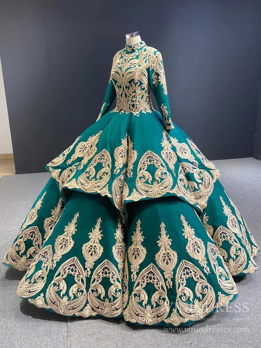 Vintage Deep Purple Muslim Wedding Dresses with Long Sleeves FD1115B v Viniodress Vintage Deep Purple Muslim Wedding Dresses with Long Sleeves FD1115B v Viniodress