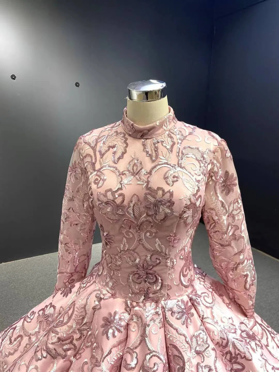 Vintage Dusty Rose Lace Quinceanera Dresses Off the Shoulder Sweet 16 Dress 66661 viniodress-Quinceanera Dresses 2025 -Viniodress-Pink-Custom Size-
