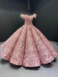 Prom Dress 2025 Vintage Dusty Rose Lace Quinceanera Dresses Off the Shoulder Sweet 16 Dress 66661 viniodress-unique Quinceanera Dresses-Pink-Custom Size-Viniodress