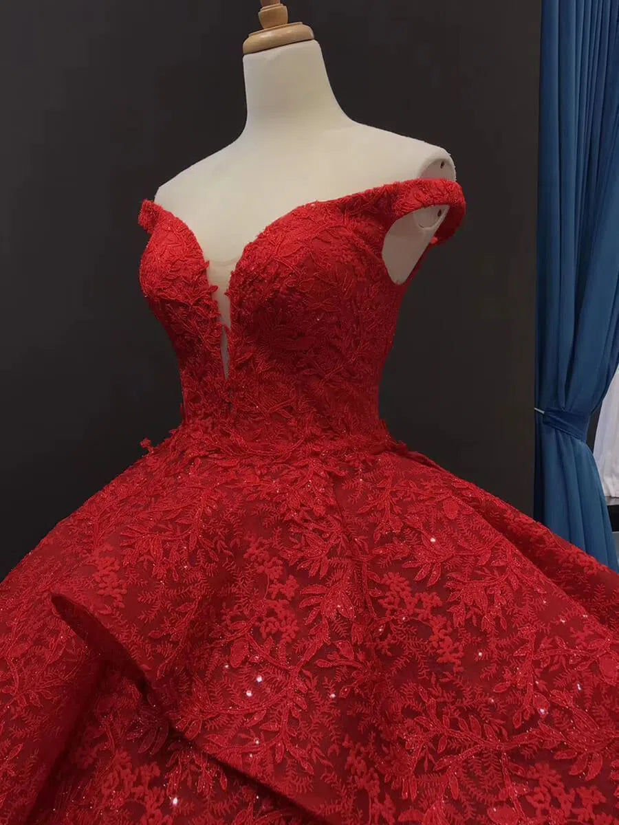 Vintage Emerald Green Lace Ball Gown Prom Dresses Princess Dress FD1255 viniodress-prom dresses 2025 -Viniodress-Emerald Green-Custom Size-