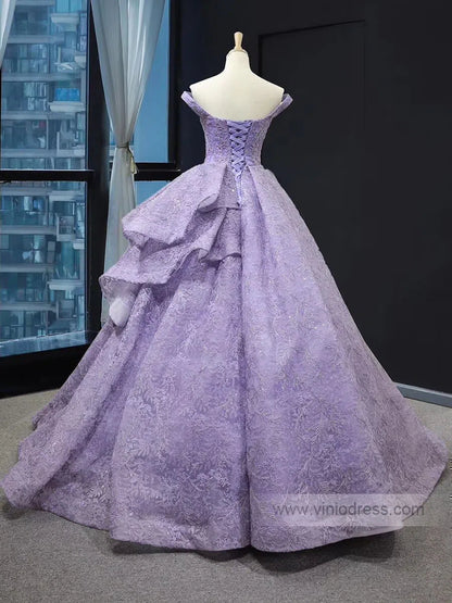 Vintage Emerald Green Lace Ball Gown Prom Dresses Princess Dress FD1255 viniodress-prom dresses 2025 -Viniodress-Emerald Green-Custom Size-
