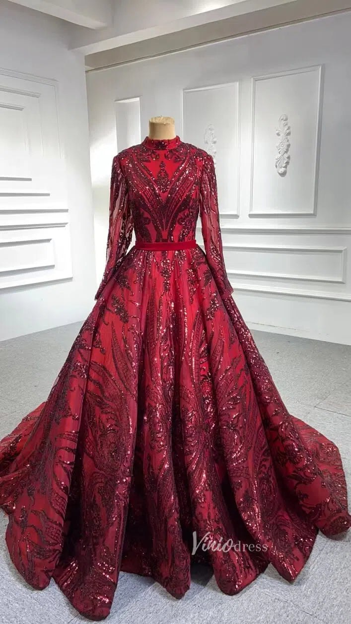 Vintage Emerald Green Lace Prom Dresses with Sleeves 66691 viniodress-prom dresses 2025 -Viniodress-Emerald Green-Custom Size-