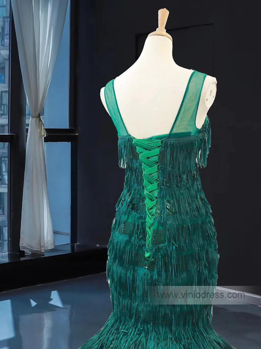 Prom Dress 2025 Vintage Emerald Green Mermaid Prom Dresses Trumpet Dress FD1391-unique prom dresses-Emerald Green-US 2-Viniodress