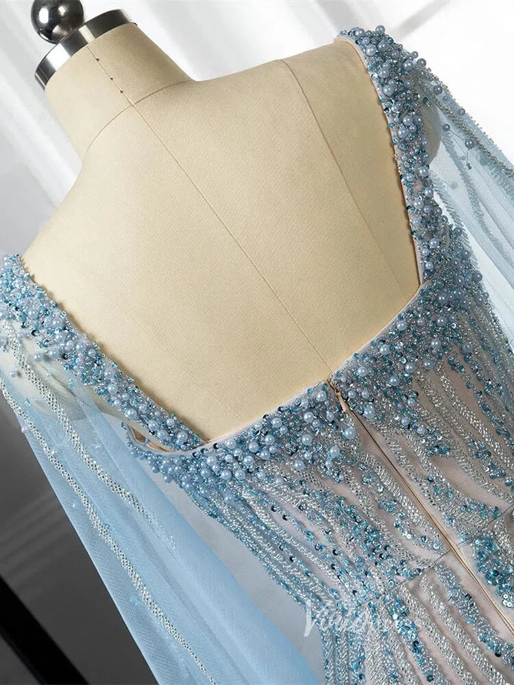 Prom Dress 2025 Vintage Gatsby Prom Dresses Cape Sleeve Evening Gowns 20200-unique prom dresses-Light Blue-US 2-Viniodress