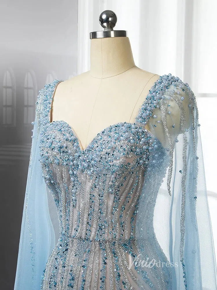 Prom Dress 2025 Vintage Gatsby Prom Dresses Cape Sleeve Evening Gowns 20200-unique prom dresses-Light Blue-US 2-Viniodress