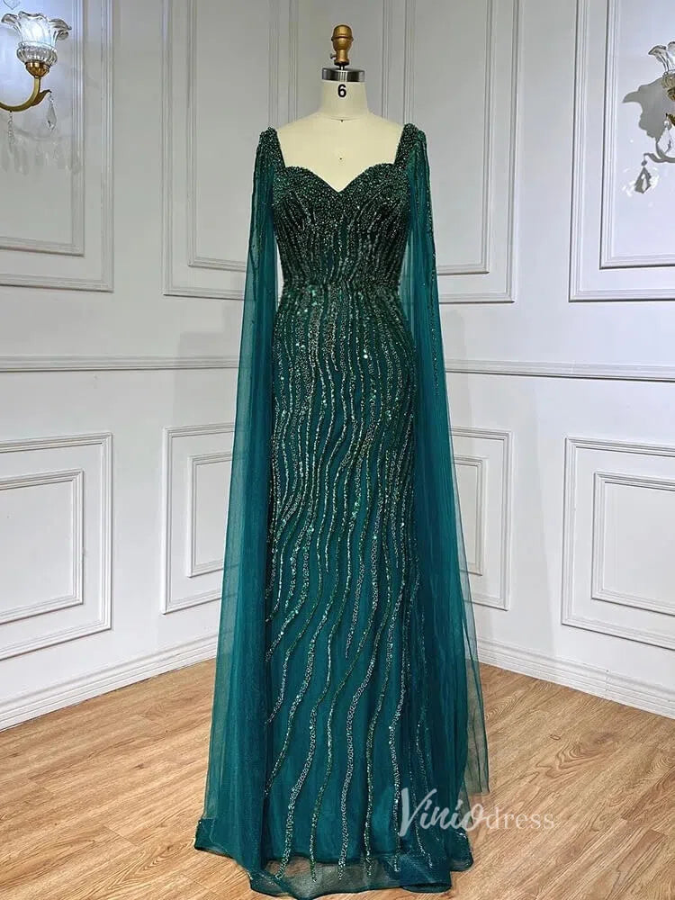 Prom Dress 2025 Vintage Gatsby Prom Dresses Cape Sleeve Evening Gowns 20200-unique prom dresses-Emerald Green-US 2-Viniodress