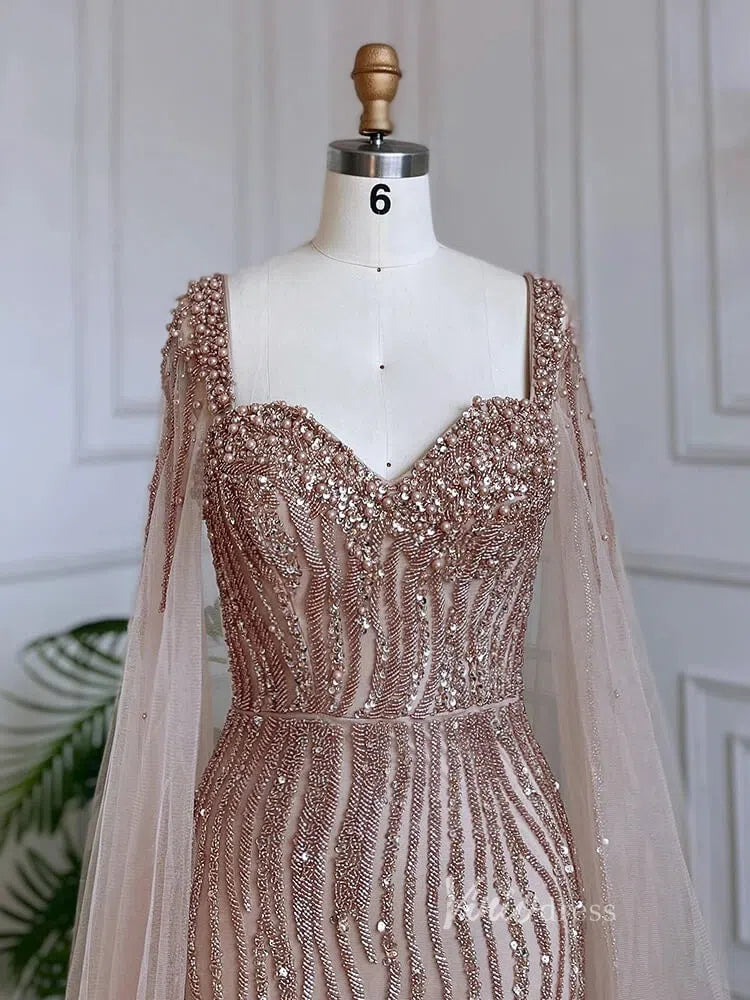 Vintage Gatsby Prom Dresses Cape Sleeve Evening Gowns 20200-prom dresses-Viniodress-Viniodress