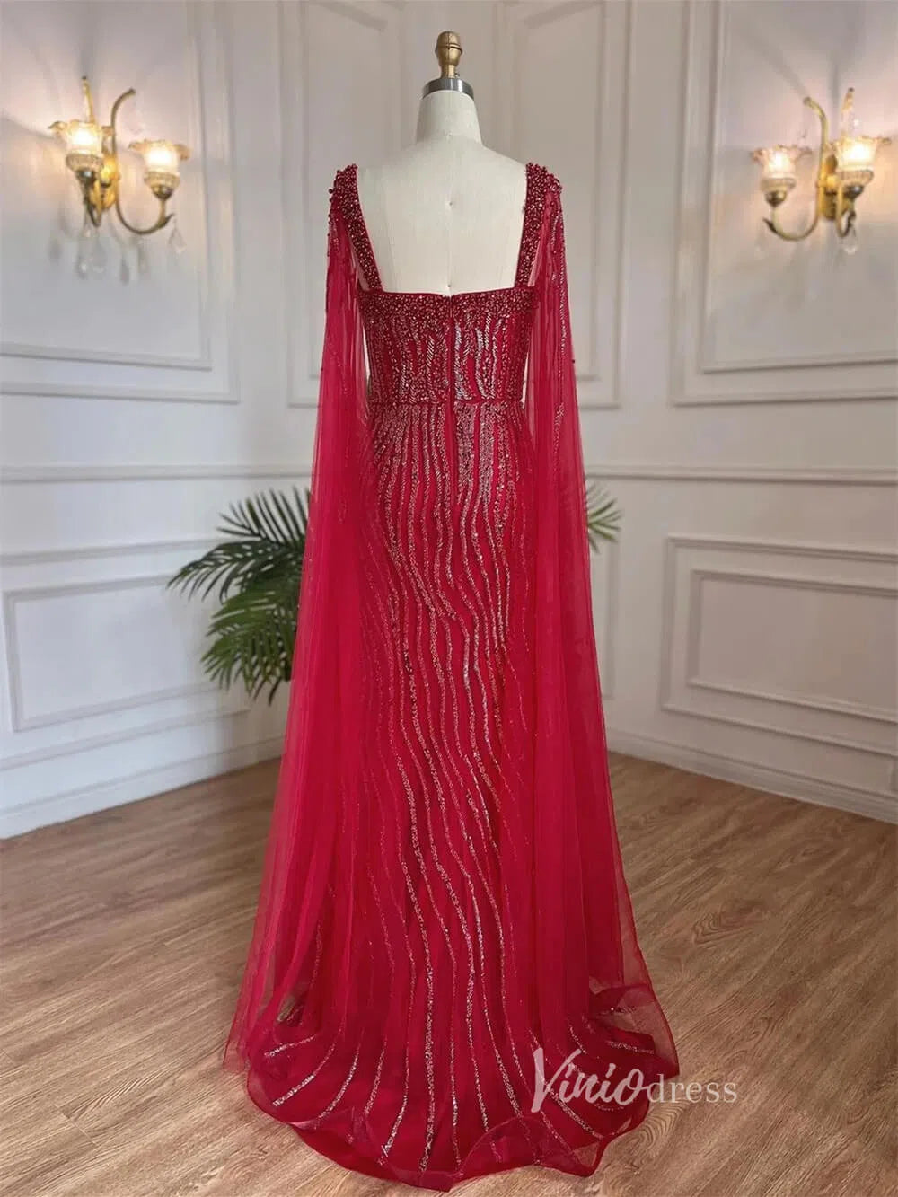 Vintage Gatsby Prom Dresses Cape Sleeve Evening Gowns 20200-prom dresses-Viniodress-Viniodress