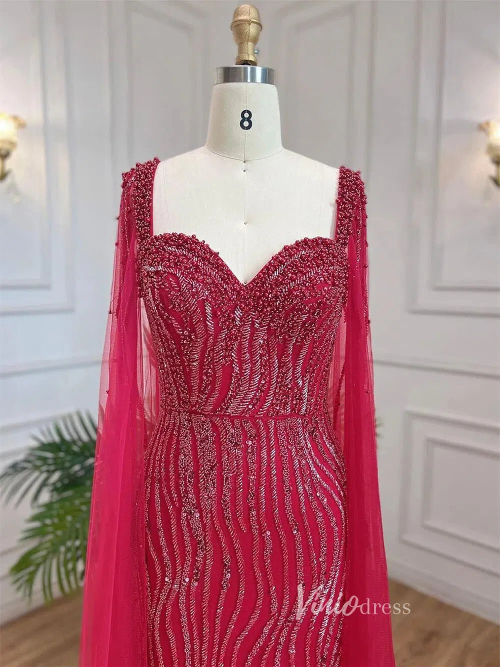 Vintage Gatsby Prom Dresses Cape Sleeve Evening Gowns 20200-prom dresses-Viniodress-Viniodress