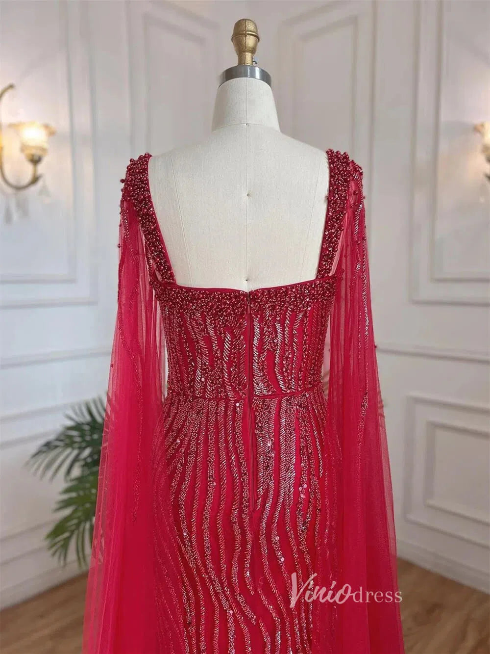 Vintage Gatsby Prom Dresses Cape Sleeve Evening Gowns 20200-prom dresses-Viniodress-Viniodress