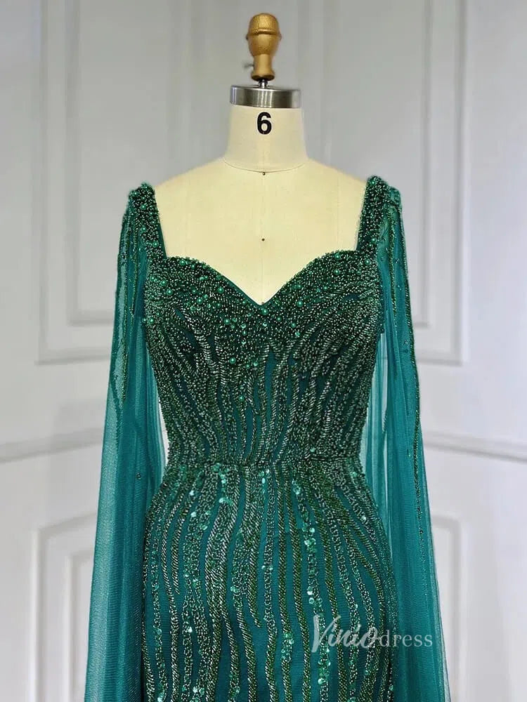 Vintage Gatsby Prom Dresses Cape Sleeve Evening Gowns 20200-prom dresses-Viniodress-Viniodress