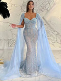 Vintage Gatsby Prom Dresses Cape Sleeve Evening Gowns  20200