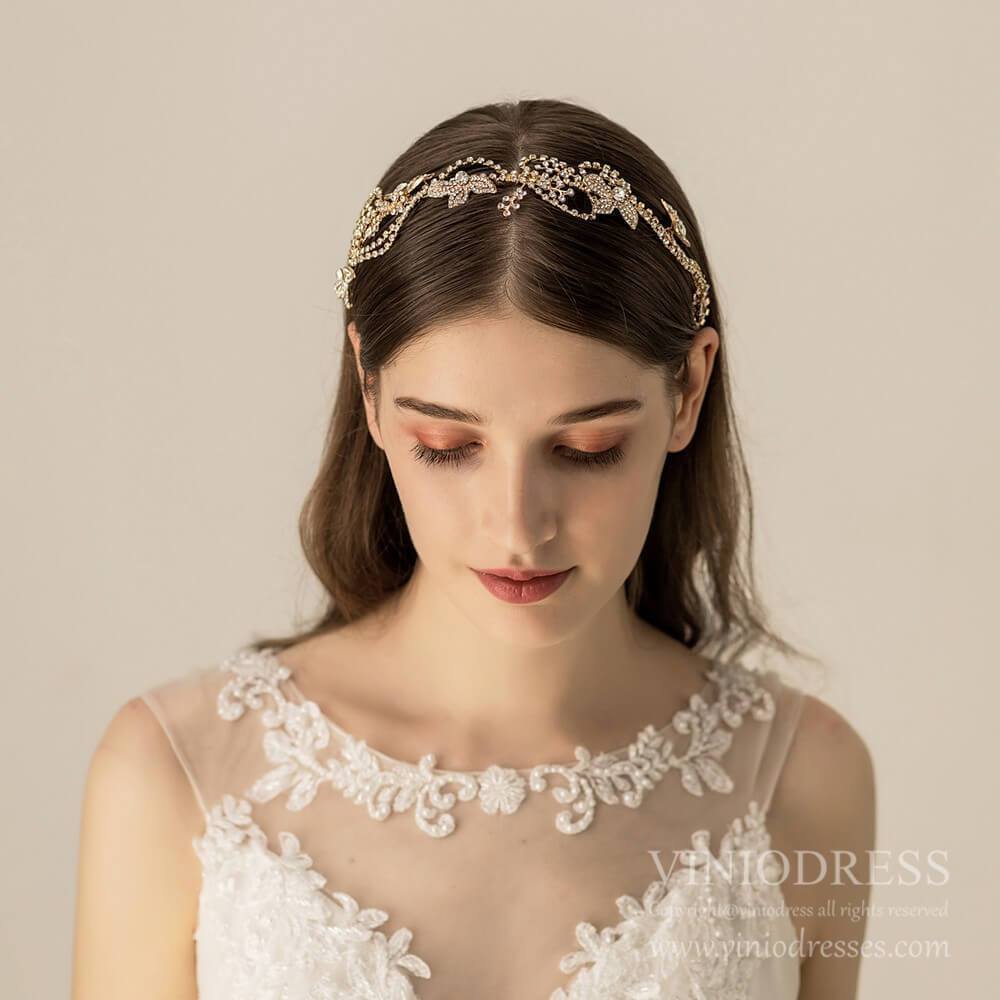 Vintage Gold Crystal Wedding Headband AC1232-Headpieces-Viniodress-As Picture-Viniodress