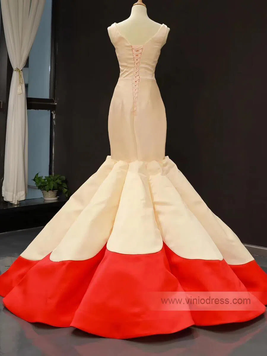 Prom Dress 2025 Vintage Gold Trumpet Prom Dresses Mermaid Pageant Dress FD1386-unique prom dresses-Gold-US 2-Viniodress