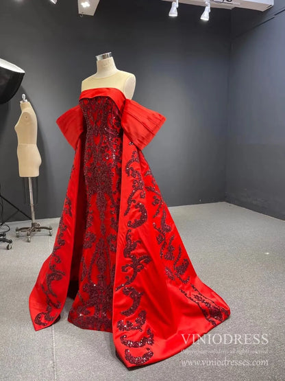 Vintage Green Lace Satin Prom Dresses Off the Shoulder Couture Pageant Dress 67227 viniodress-Quinceanera Dresses 2025 -Viniodress-Green-Custom Size-