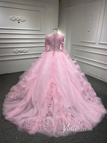 Vintage Haute Couture Ball Gown Wedding Dresses Vintage Rosette Dress 66956-wedding dresses 2025 -Viniodress-Lavender-Custom Size-