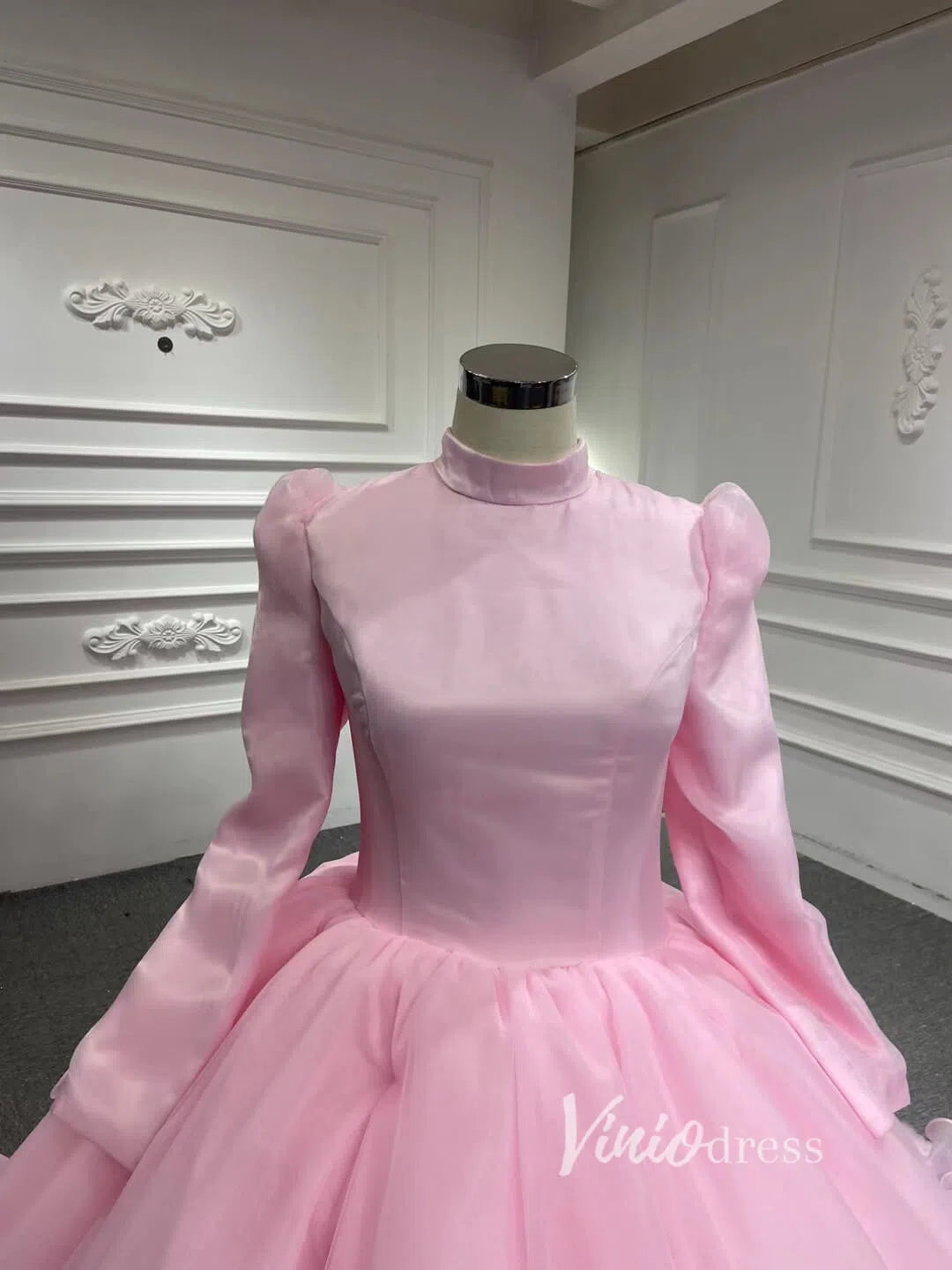 Vintage Haute Couture Ball Gown Wedding Dresses Vintage Rosette Dress 66956-wedding dresses 2025 -Viniodress-Lavender-Custom Size-