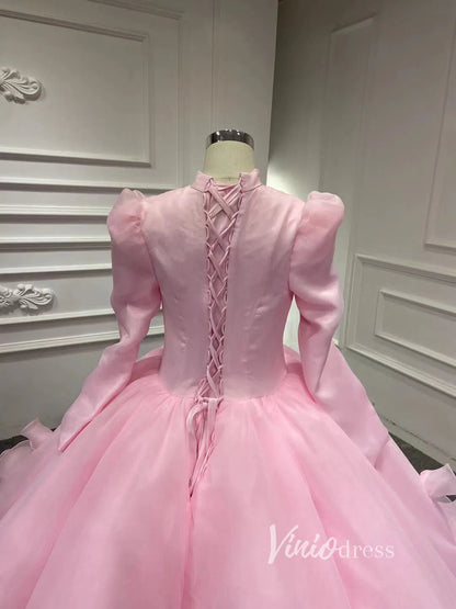 Vintage Haute Couture Ball Gown Wedding Dresses Vintage Rosette Dress 66956-wedding dresses 2025 -Viniodress-Lavender-Custom Size-