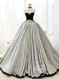 Vintage Jacquard Ball Gown Sweet 16 Dress Black Velvet Quince Dress FD2784-Quinceanera Dresses-Viniodress-Viniodress