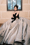 Vintage Jacquard Ball Gown Sweet 16 Dress Black Velvet Quince Dress FD2784-Quinceanera Dresses-Viniodress-Viniodress