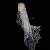 Vintage Lace Bridal Veil Viniodress LA002-Veils-Viniodress-Ivory-130cm-Viniodress