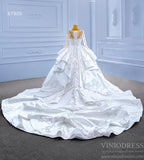 Vintage Layered Royal Wedding Dresses with Sleeves 67329 Viniodress-wedding dresses-Viniodress-Viniodress