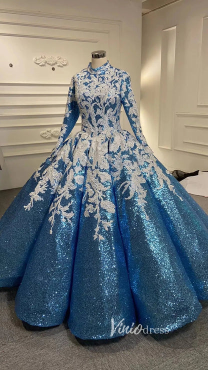 Vintage Light Blue Prom Dresses Off the Shoulder Quinceanera Dress 66667 viniodress-Quinceanera Dresses 2025 -Viniodress-Light Blue-US 2-Off the shoulder