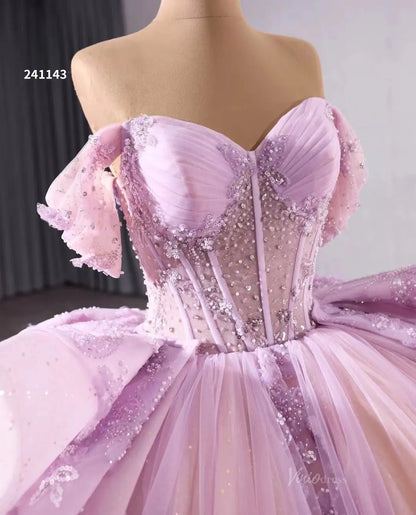 Vintage Lilac Wedding Dresses Detachable Overskirt Princess Quinceanera Dresses 241143-Quinceanera Dresses 2025 -Viniodress-Lilac-Custom Size-