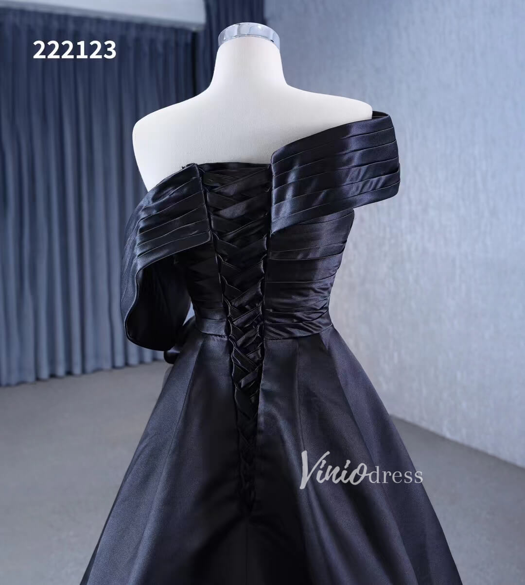 Vintage Mermaid Pageant Dress Ruffled Formal Dresses with Overskirt 222123-prom dresses 2025 -Viniodress-Black-Custom Size-