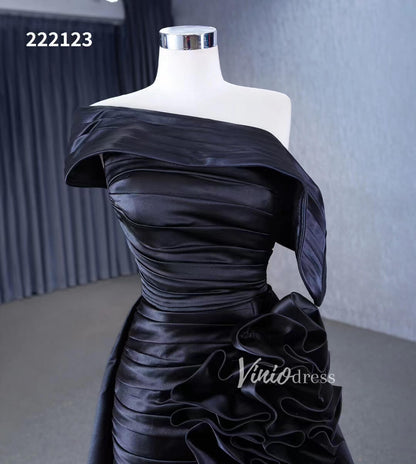 Vintage Mermaid Pageant Dress Ruffled Formal Dresses with Overskirt 222123-prom dresses 2025 -Viniodress-Black-Custom Size-