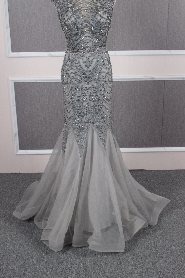 Vintage Mermaid Prom Dresses Beaded Formal Evening Dress FD2468-Evening Dresses 2025 -Viniodress-Dark Red-US 2-