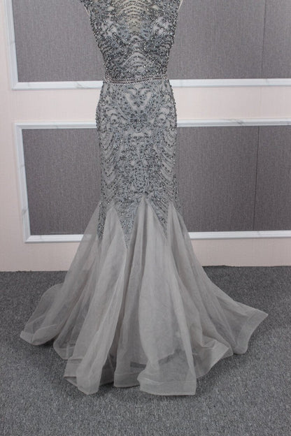 Vintage Mermaid Prom Dresses Beaded Formal Evening Dress FD2468-Evening Dresses 2025 -Viniodress-Dark Red-US 2-