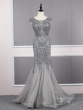 Vintage Mermaid Prom Dresses Beaded Formal Evening Dress FD2468