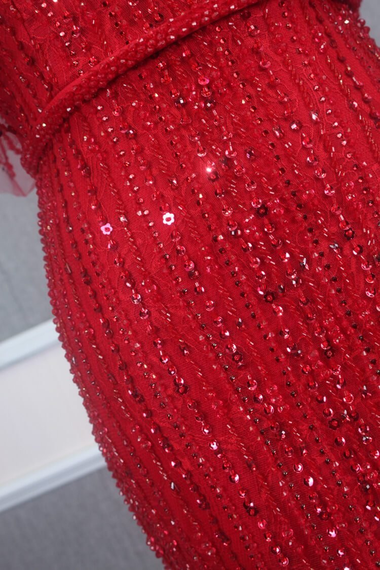 Vintage Mermaid Prom Dresses Beaded Long 20s Party Dress FD2470-Evening Dresses 2025 -Viniodress-Champagne-US 2-