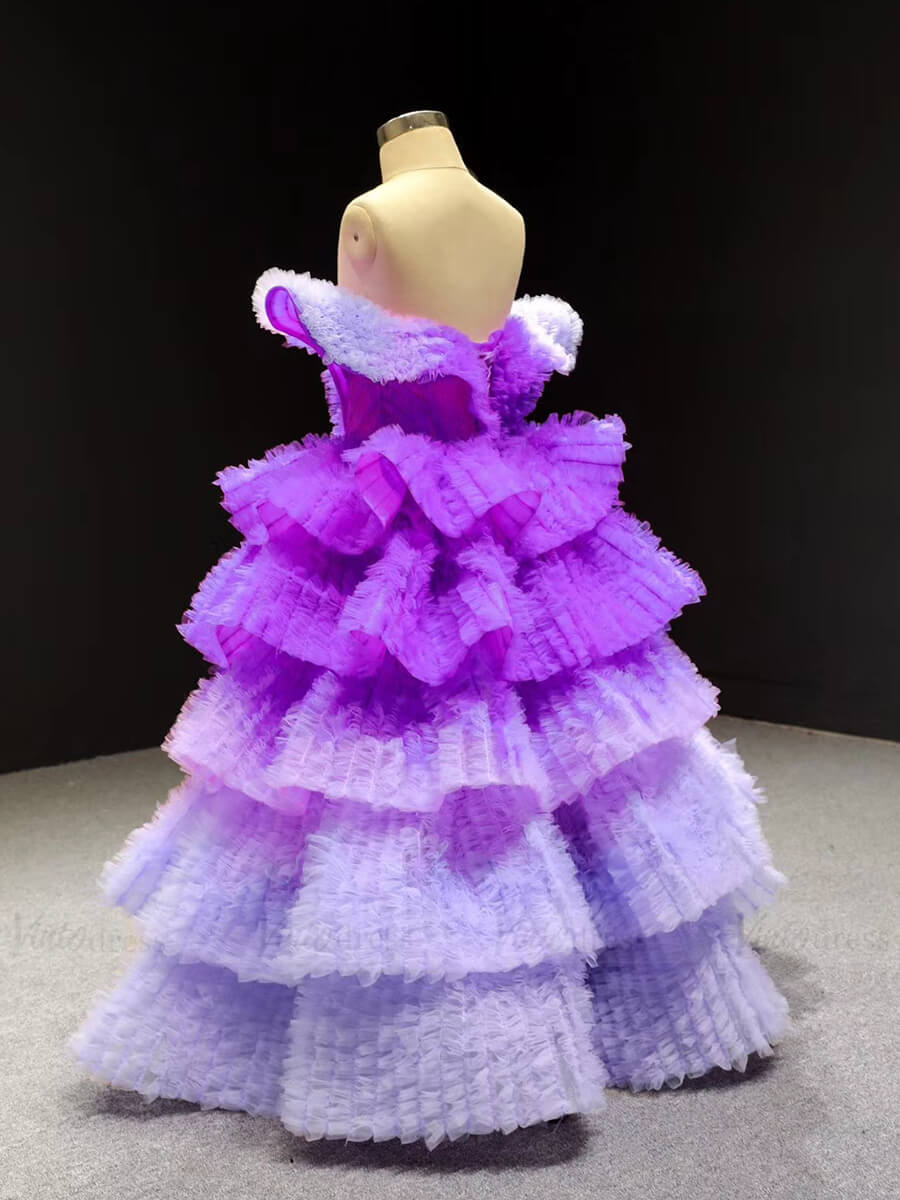 Vintage Ombre Princess Ball Gowns for Kids FD1600C viniodress-Pageant Dresses for Kids 2025 -Viniodress-Purple-Custom Size-