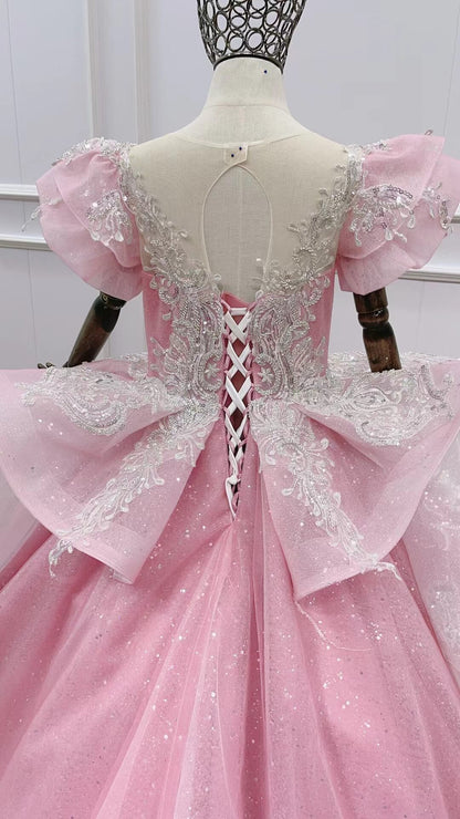 Vintage Pageant Gowns for Kids Cinderella Dress 51005-Pageant Dresses for Kids 2025 -Viniodress-Dusty Blue-Custom Size-