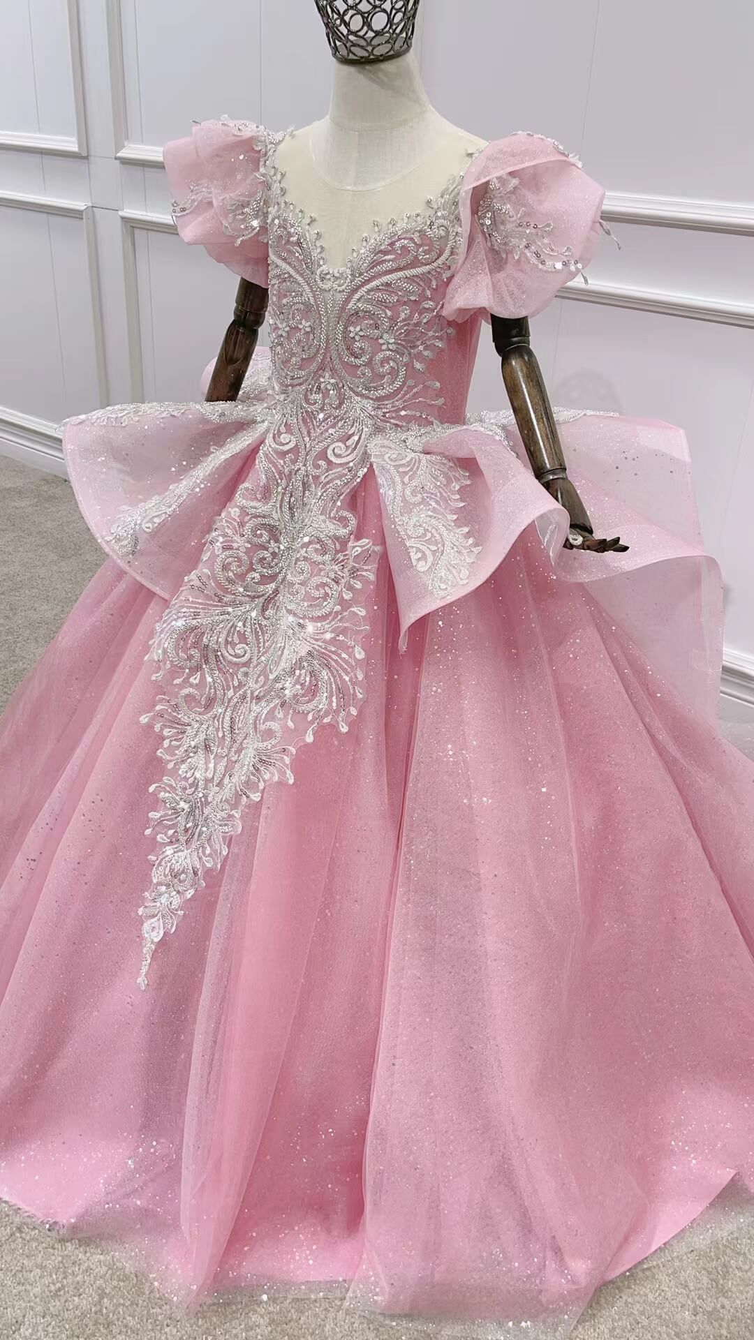 Vintage Pageant Gowns for Kids Cinderella Dress 51005-Pageant Dresses for Kids 2025 -Viniodress-Dusty Blue-Custom Size-
