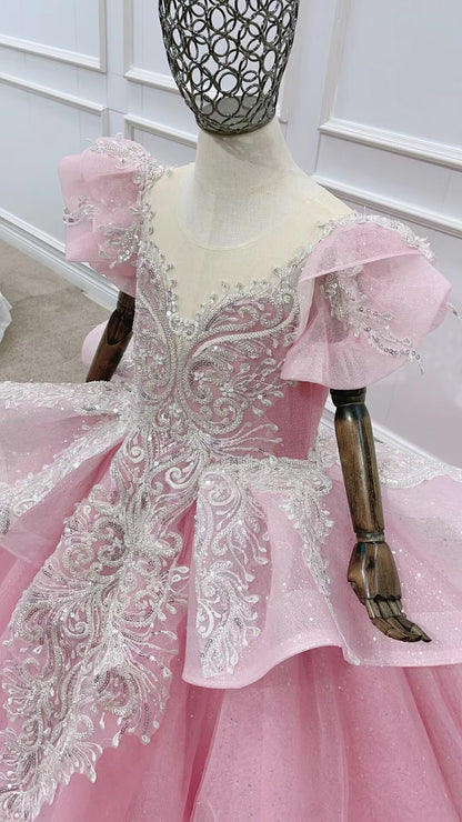 Vintage Pageant Gowns for Kids Cinderella Dress 51005-Pageant Dresses for Kids 2025 -Viniodress-Dusty Blue-Custom Size-